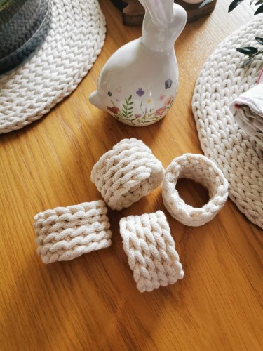 obrączki na serwetki z bawełny