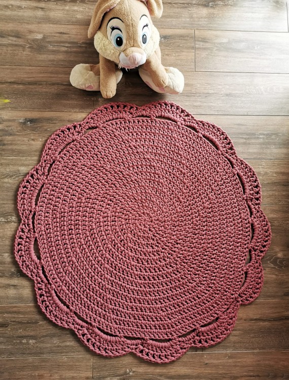 dywan okrągły różowy 100 cm