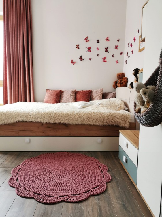 dywan okrągły różowy 100 cm