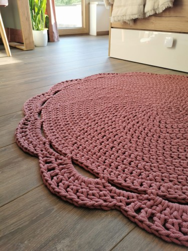 dywan okrągły różowy 100 cm